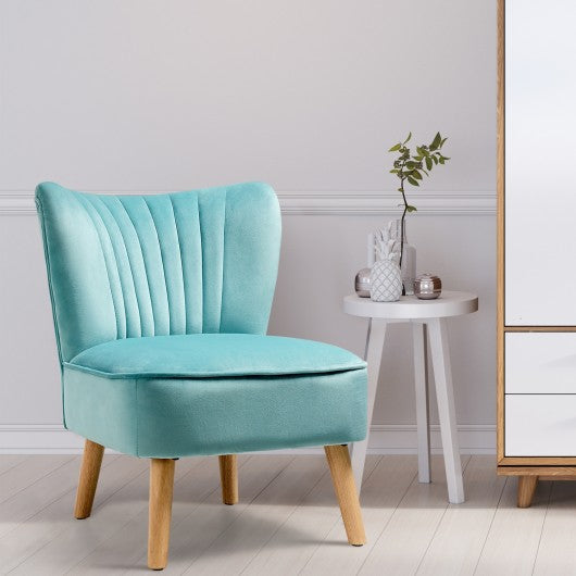 Armless Accent Chair Modern Velvet Leisure Chair-Green