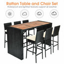 7 PCS Patio Rattan Wicker Dining Furniture Set