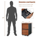 2 Drawer Rolling Filing Storage Cabinet with 2 Locking Wheels