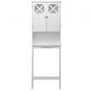 2-door Over The Toilet Bathroom Storage Cabinet with Adjustable Shelf