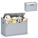 Kids Toy Wooden Flip-top Storage Box Chest Bench with Cushion Hinge-Gray
