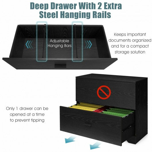 2-Drawer Lateral File Cabinet with Adjustable Bars for Home and Office
