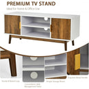 TV Stand Entertainment Media Console with 2 Storage Cabinets and Open Shelves