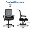 Height Adjustable Mid Back Task Chair Mesh Office Chair with Lumbar Support