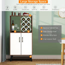 Bar Cabinet Wooden Buffet Sideboard Storage Cupboard with Wine Rack
