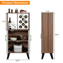 Bar Cabinet Wooden Buffet Sideboard Storage Cupboard with Wine Rack