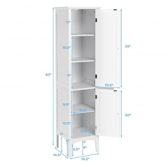 Freestanding Bathroom Storage Cabinet for Kitchen and Living Room-White