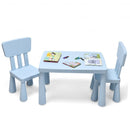 3-Piece Toddler Multi Activity Play Dining Study Kids Table and Chair Set-Blue