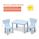 3-Piece Toddler Multi Activity Play Dining Study Kids Table and Chair Set-Blue
