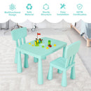3-Piece Toddler Multi Activity Play Dining Study Kids Table and Chair Set-Green