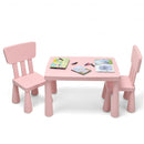 3-Piece Toddler Multi Activity Play Dining Study Kids Table and Chair Set-Pink
