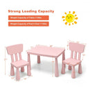 3-Piece Toddler Multi Activity Play Dining Study Kids Table and Chair Set-Pink