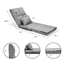 Fold Down Flip Convertible Sleeper Couch with Pillow-Gray