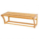 Bamboo Towel Bar Wall Mounted Storage Towel Rack Bathroom Shelf