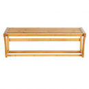 Bamboo Towel Bar Wall Mounted Storage Towel Rack Bathroom Shelf