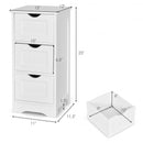 Bathroom Wooden Free Standing Storage Side Floor Cabinet Organizer-3-Tier