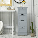 Floor Wooden Free Standing Storage Side Organizer for Bathroom-Gray