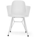 Set of 2 Metal Frame Modern Petal-Shape Plastic Dining Chair-White
