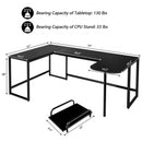 79" U-Shaped Computer Desk with CPU Stand for Home Office -Black