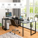 79" U-Shaped Computer Desk with CPU Stand for Home Office -Black