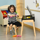 Children Activity Art Study Desk and Chair Set with Large Storage Space for Kids Homeschooling-Espresso