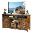 60”Industrial TV Stand Entertainment Center with Shelve and Cabinet-Brown