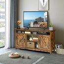 60”Industrial TV Stand Entertainment Center with Shelve and Cabinet-Brown