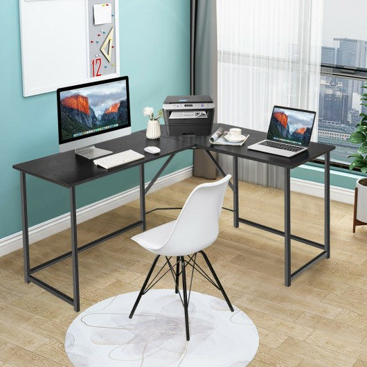 58" x 47" L Shaped Corner Home Office Computer Desk Home-Black