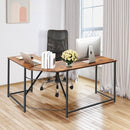 58" x 47" L Shaped Corner Home Office Computer Desk Home-Rustic Brown