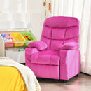 Adjustable Lounge Chair with Footrest and Side Pockets for Children-Pink