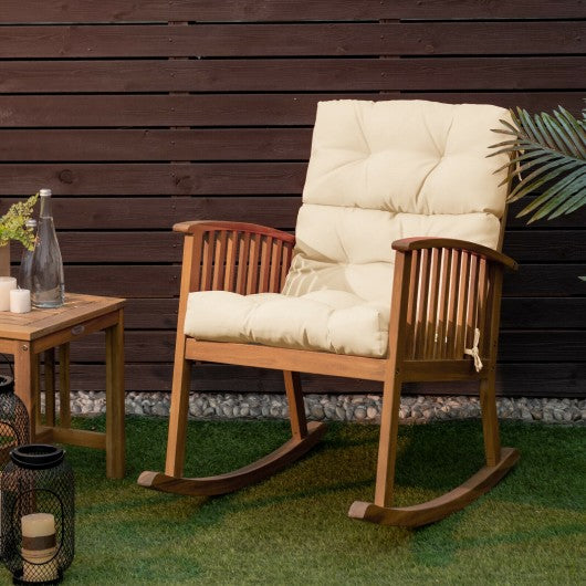 22" x 44" Tufted Outdoor Patio Chair Seating Pad-Beige