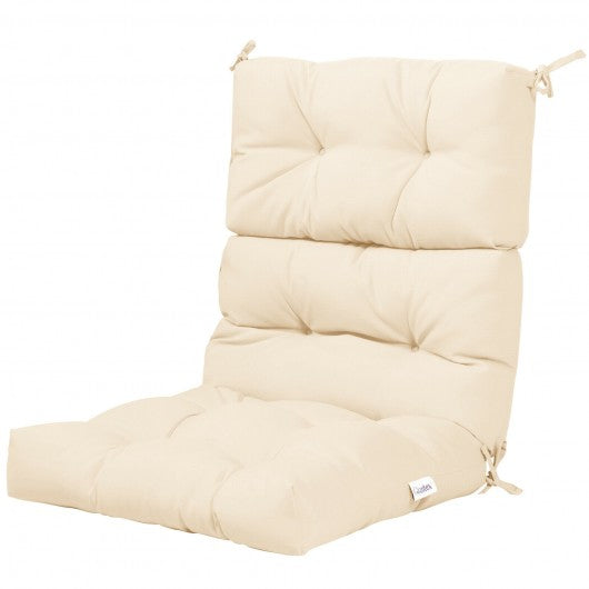 22" x 44" Tufted Outdoor Patio Chair Seating Pad-Beige