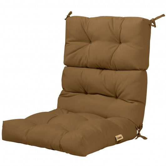22" x 44" Tufted Outdoor Patio Chair Seating Pad-Brown