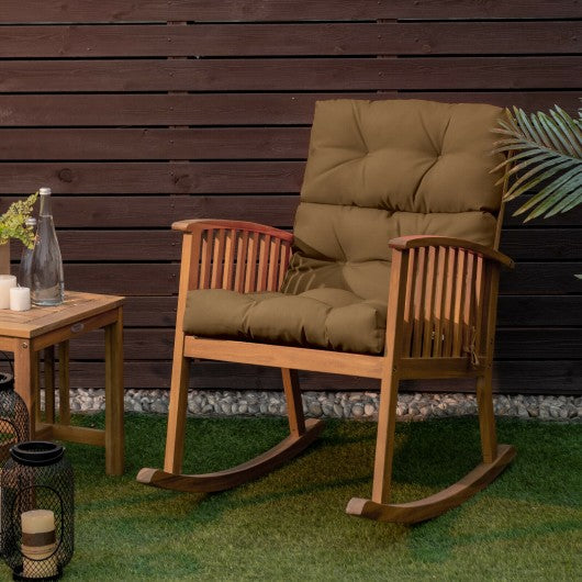 22" x 44" Tufted Outdoor Patio Chair Seating Pad-Brown