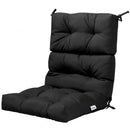 22" x 44" Tufted Outdoor Patio Chair Seating Pad-Black