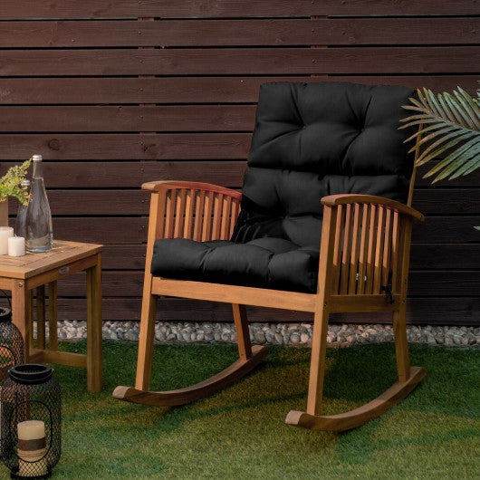 22" x 44" Tufted Outdoor Patio Chair Seating Pad-Black
