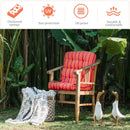 22" x 44" Tufted Outdoor Patio Chair Seating Pad-Red & Orange