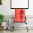22" x 44" Tufted Outdoor Patio Chair Seating Pad-Red & Orange