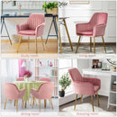 Accent Upholstered Arm Chair with Steel Gold Legs-Pink