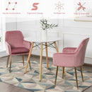 Accent Upholstered Arm Chair with Steel Gold Legs-Pink