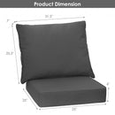 Deep Seat Chair Cushion Pads Set with Rope Belts for Indoor and Outdoor-Gray