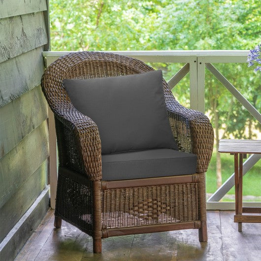 Deep Seat Chair Cushion Pads Set with Rope Belts for Indoor and Outdoor-Gray