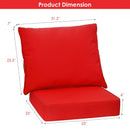 Deep Seat Chair Cushion Pads Set with Rope Belts for Indoor and Outdoor-Red