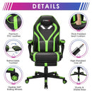Computer Massage Gaming Recliner Chair with Footrest-Green