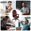 Computer Massage Gaming Recliner Chair with Footrest-Red