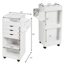 Wooden Utility Rolling Craft Storage Cart-White