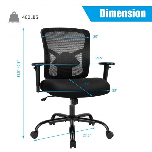 400LBS Mesh Big and Tall Office Chair Swivel Task Chair
