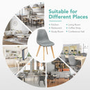 4 Pieces Modern Dining Chair Set with Wood Legs and Fabric Cushion Seat