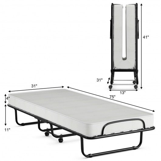 Folding Metal Bed Memory Foam Mattress
