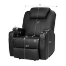 Electric Lift Power Recliner Heated Vibration Massage Chair-Black